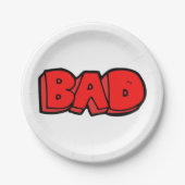 Vetgedrukte rode slechte graffiti stijl tekst papieren bordje (Voorkant)