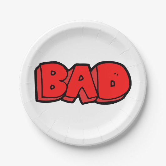 Vetgedrukte rode slechte graffiti stijl tekst papieren bordje