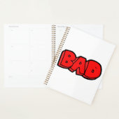 Vetgedrukte rode slechte graffiti stijl tekst planner (Display)