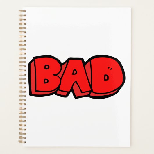 Vetgedrukte rode slechte graffiti stijl tekst planner (Voorkant)