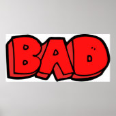 Vetgedrukte rode slechte graffiti stijl tekst poster (Voorkant)