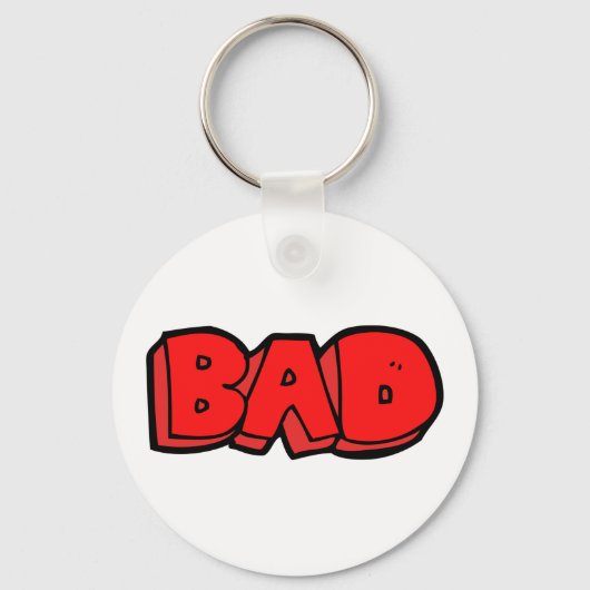 Vetgedrukte rode slechte graffiti stijl tekst sleutelhanger (Voorkant)