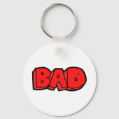 Vetgedrukte rode slechte graffiti stijl tekst sleutelhanger (Achterkant)
