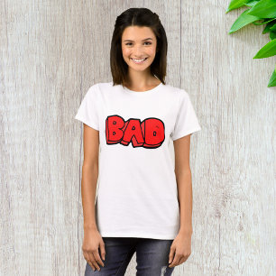Vetgedrukte rode slechte graffiti stijl tekst t-shirt