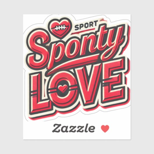 Vetgedrukte Rode Sportieve Liefde Slogan Graphic Sticker (Vel)