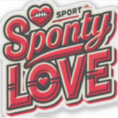 Vetgedrukte Rode Sportieve Liefde Slogan Graphic Sticker (Voorkant)