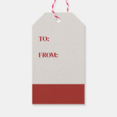 Vetgedrukte rode typografie Santa Holiday Cadeaulabel (Achterkant)