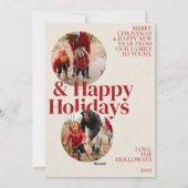 Vetgedrukte rode typografie Santa Photo Holiday Ka Feestdagenkaart (Achterkant)