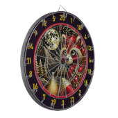 Vetgedrukte rode wasbeer verlicht rustieke charme dartbord (Voorkant Links)