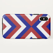 Vetgedrukte rode, witte en blauwe Chevron Case-Mate iPhone Case (Achterkant (horizontaal))