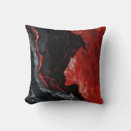 Vetgedrukte rode, zwarte en witte marmeren kussen