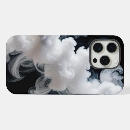 Vetgedrukte rook wervelt op zwart - Telefoonhoes iPhone Hoesje (Achterkant horizontaal)