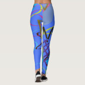 Vetgedrukte Royal Blue Abstracte Print Leggings (Achterkant)