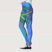 Vetgedrukte Royal Blue Abstracte Print Leggings (Links)