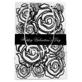 'Vetgedrukte Rozen Valentijn' (b/w) Medium Gift Ba Cadeauzakje (Voorkant)