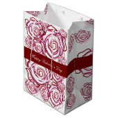 'Vetgedrukte Rozen Valentijn' (roos- maat Medium) Medium Cadeauzakje (Voorkant Gekanteld)