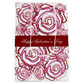 'Vetgedrukte Rozen Valentijn' (roos- maat Medium) Medium Cadeauzakje (Achterkant)