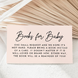 Vetgedrukte Script Blush Baby Shower Boek Verzoek Informatiekaartje