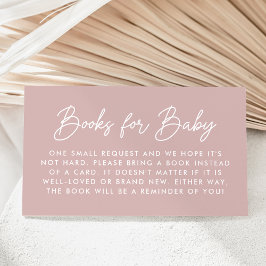 Vetgedrukte Script Stof Roze Baby Shower Boek Verz Informatiekaartje