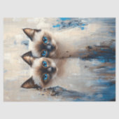 Vetgedrukte Siamese katten schilderen Decoupage Tissuepapier (Voorkant)