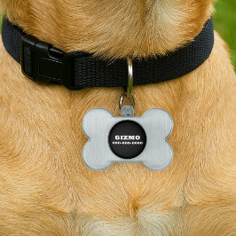 Vetgedrukte Solid Black Custom Name Dog Huisdieren Naamplaatje