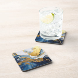 Vetgedrukte splash van goud en blauw bier onderzetter