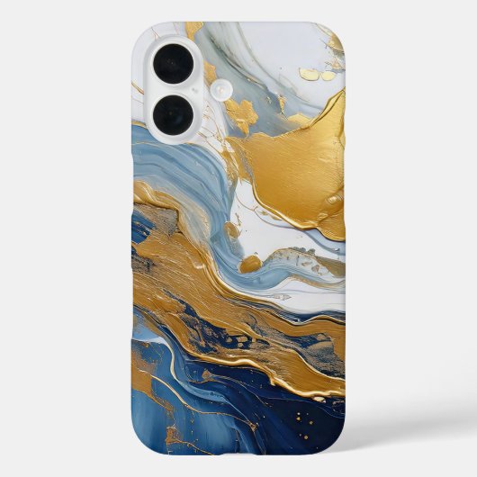 Vetgedrukte splash van goud en blauw Case-Mate iPhone case (Achterkant)