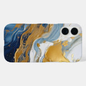 Vetgedrukte splash van goud en blauw Case-Mate iPhone case (Achterkant (horizontaal))