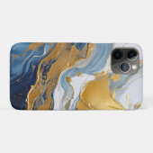 Vetgedrukte splash van goud en blauw Case-Mate iPhone case (Achterkant (horizontaal))