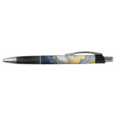 Vetgedrukte splash van goud en blauw pen (Bovenkant)