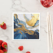 Vetgedrukte splash van goud en blauw servet (Insitu)