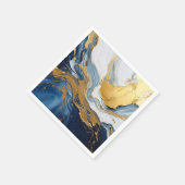 Vetgedrukte splash van goud en blauw servet (Hoek)