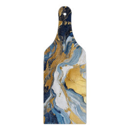 Vetgedrukte splash van goud en blauw snijplank