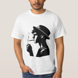 Vetgedrukte stijl Mannen-T-Shirt – Roken Man Sigaa T-shirt