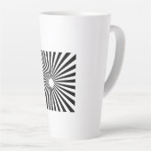 Vetgedrukte stralingsburst | monochrome optische e latte mok (Rechterhoek)