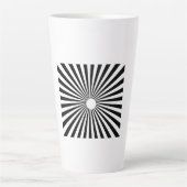 Vetgedrukte stralingsburst | monochrome optische e latte mok (Voorkant)