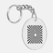 Vetgedrukte stralingsburst | monochrome optische e sleutelhanger (Voorkant Links)