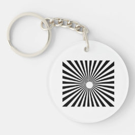 Vetgedrukte stralingsburst | monochrome optische e sleutelhanger