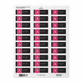 Vetgedrukte streep Retouradres Label (fuchsia) (Full Sheet)