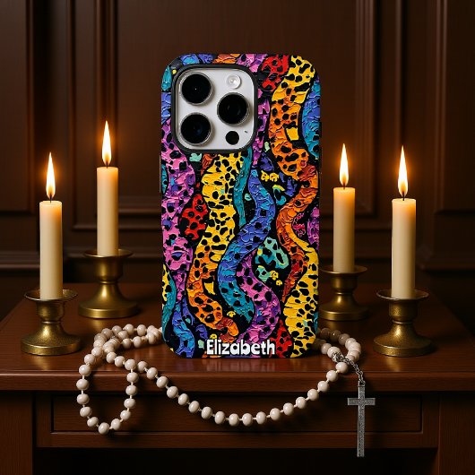 Vetgedrukte strepen: Leopard Print Abstraction Case-Mate iPhone Case