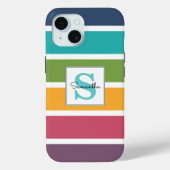 Vetgedrukte strepen, monogram Case-Mate iPhone case (Achterkant)