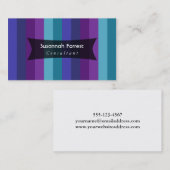 Vetgedrukte strepen: Paarse, framboos, Blauwgroen, Visitekaartje (Voorkant / Achterkant)