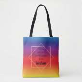 vetgedrukte sunset background met sunshine quote tote bag (Voorkant)