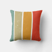 Vetgedrukte Sunset Retro Rainbow Stripes Kussen (Achterkant)