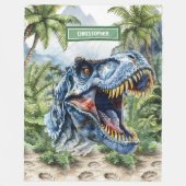 Vetgedrukte T-Rex Deken Aangepaste Naam Gepersonal (Voorkant)