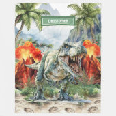 Vetgedrukte T-Rex Dinosaur Deken Custom Name voor  (Voorkant)