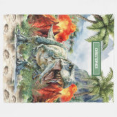Vetgedrukte T-Rex Dinosaur Deken Custom Name voor  (Voorkant (Horizontaal))