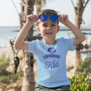 Vetgedrukte T-Shirt met Kind als zwemster