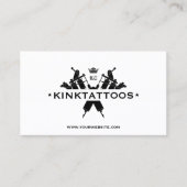 Vetgedrukte Tatoeëerder Kroon Tattoo Artiest Zwart Visitekaartje (Voorkant)