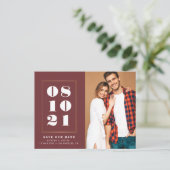 Vetgedrukte tekst Bewaar onze datum Briefkaart (Staand voorkant)